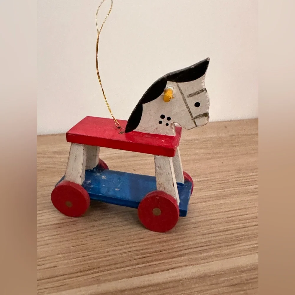 Vintage Wooden Rocking Horse Ornament - Picture 1 of 4